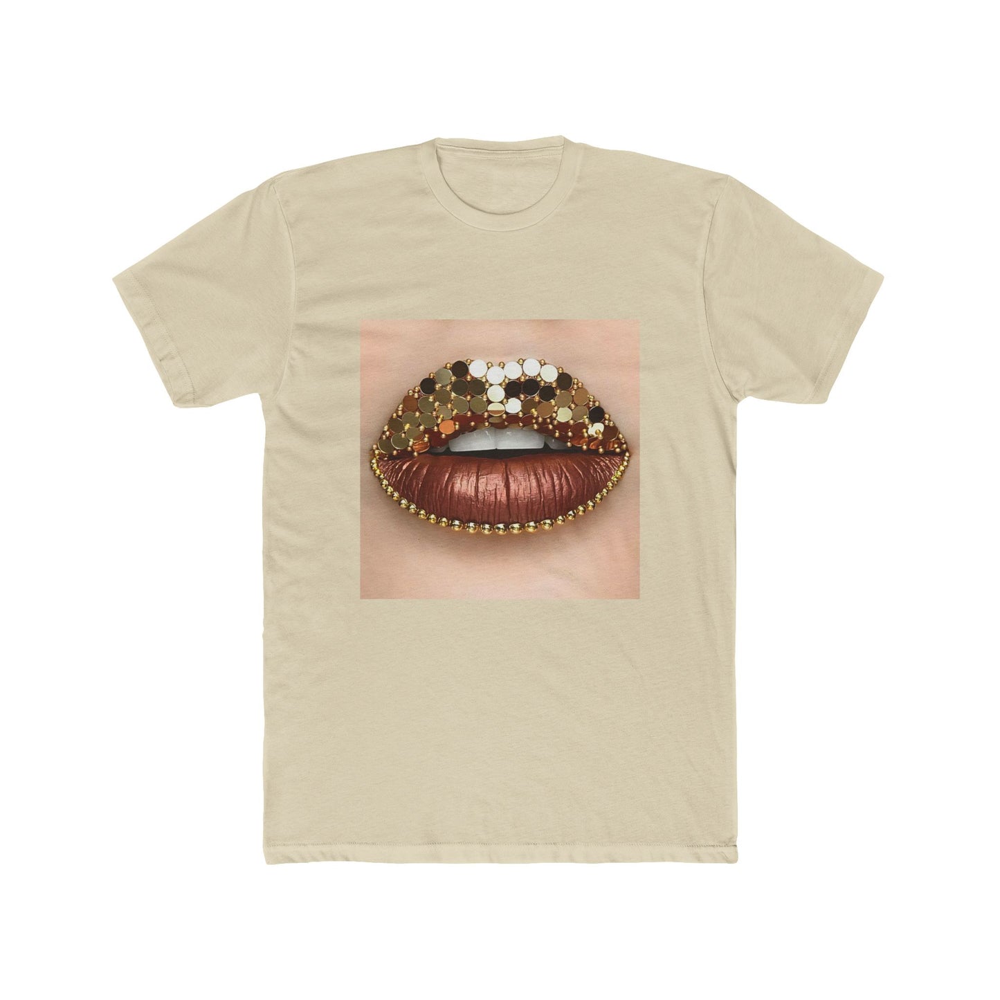 GOLD GLITTER LIP TEE