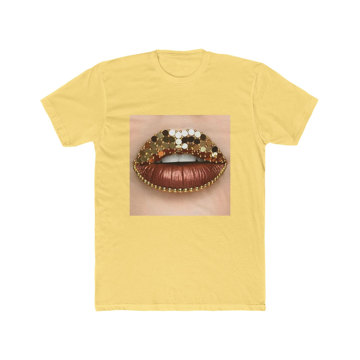 GOLD GLITTER LIP TEE