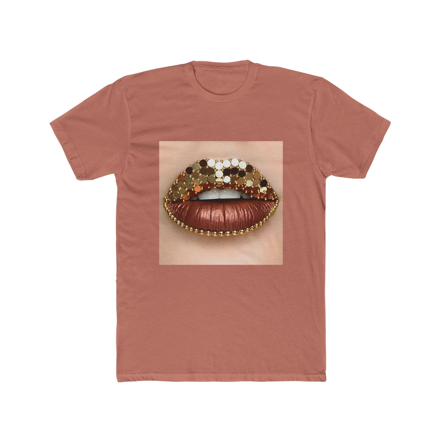 GOLD GLITTER LIP TEE