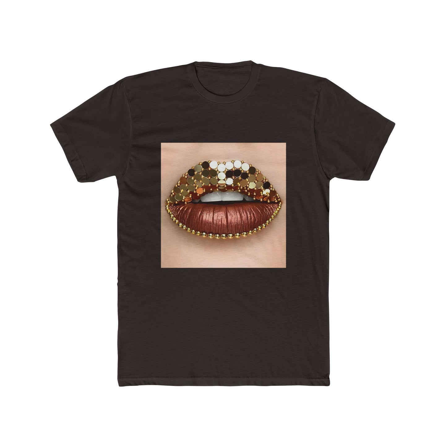 GOLD GLITTER LIP TEE
