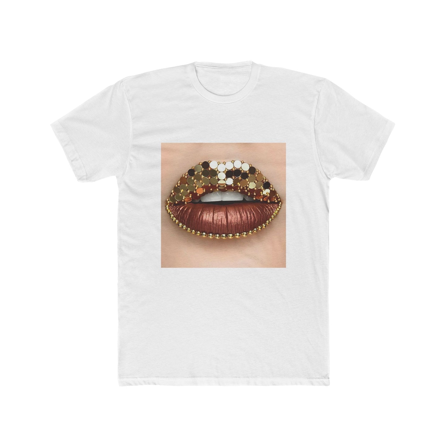 GOLD GLITTER LIP TEE