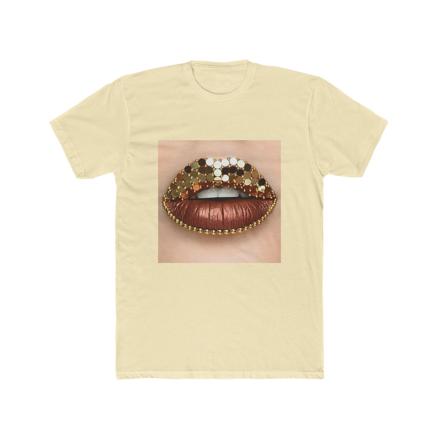 GOLD GLITTER LIP TEE