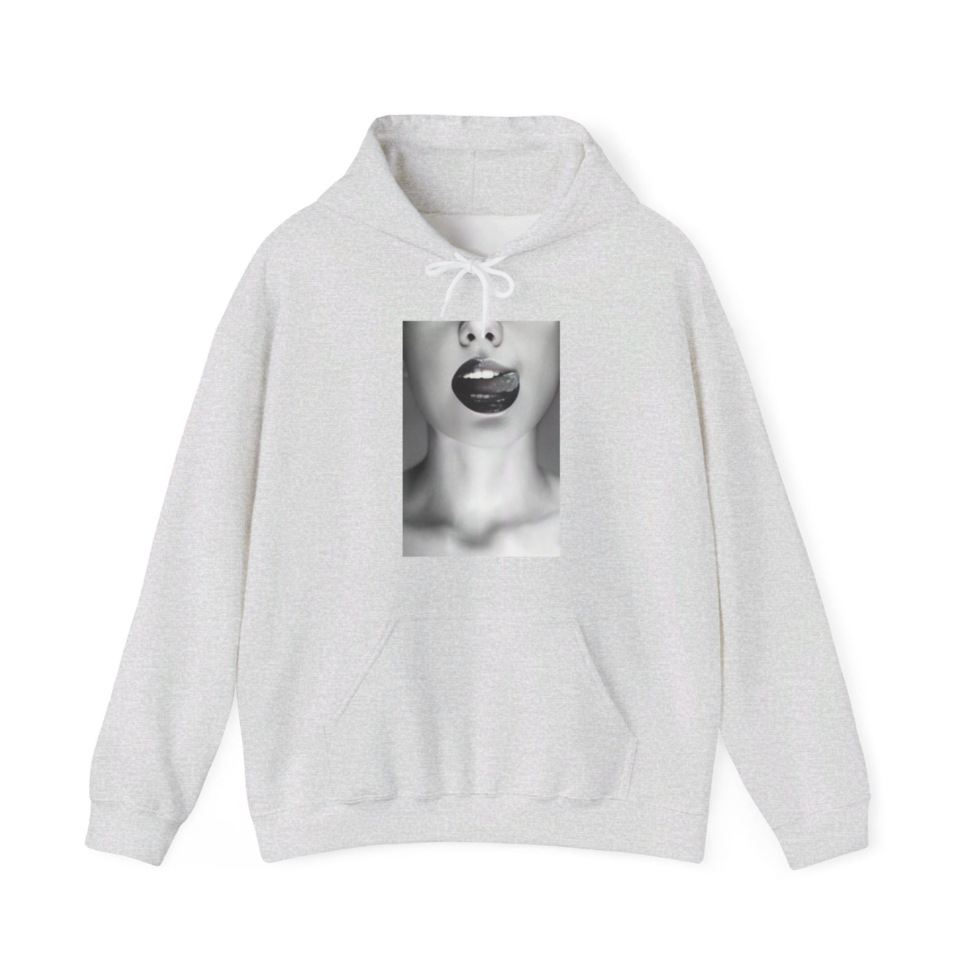 BLK WHT LICKED LIP HOODIE