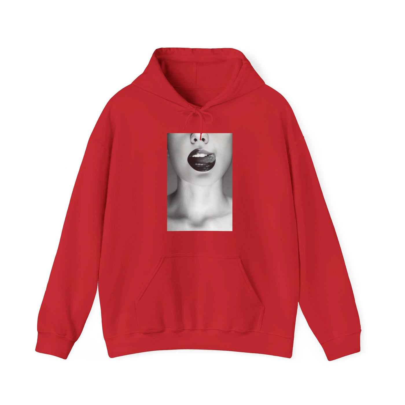 BLK WHT LICKED LIP HOODIE