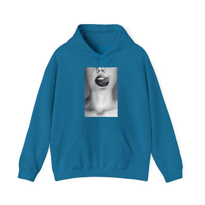 BLK WHT LICKED LIP HOODIE