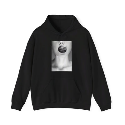 BLK WHT LICKED LIP HOODIE