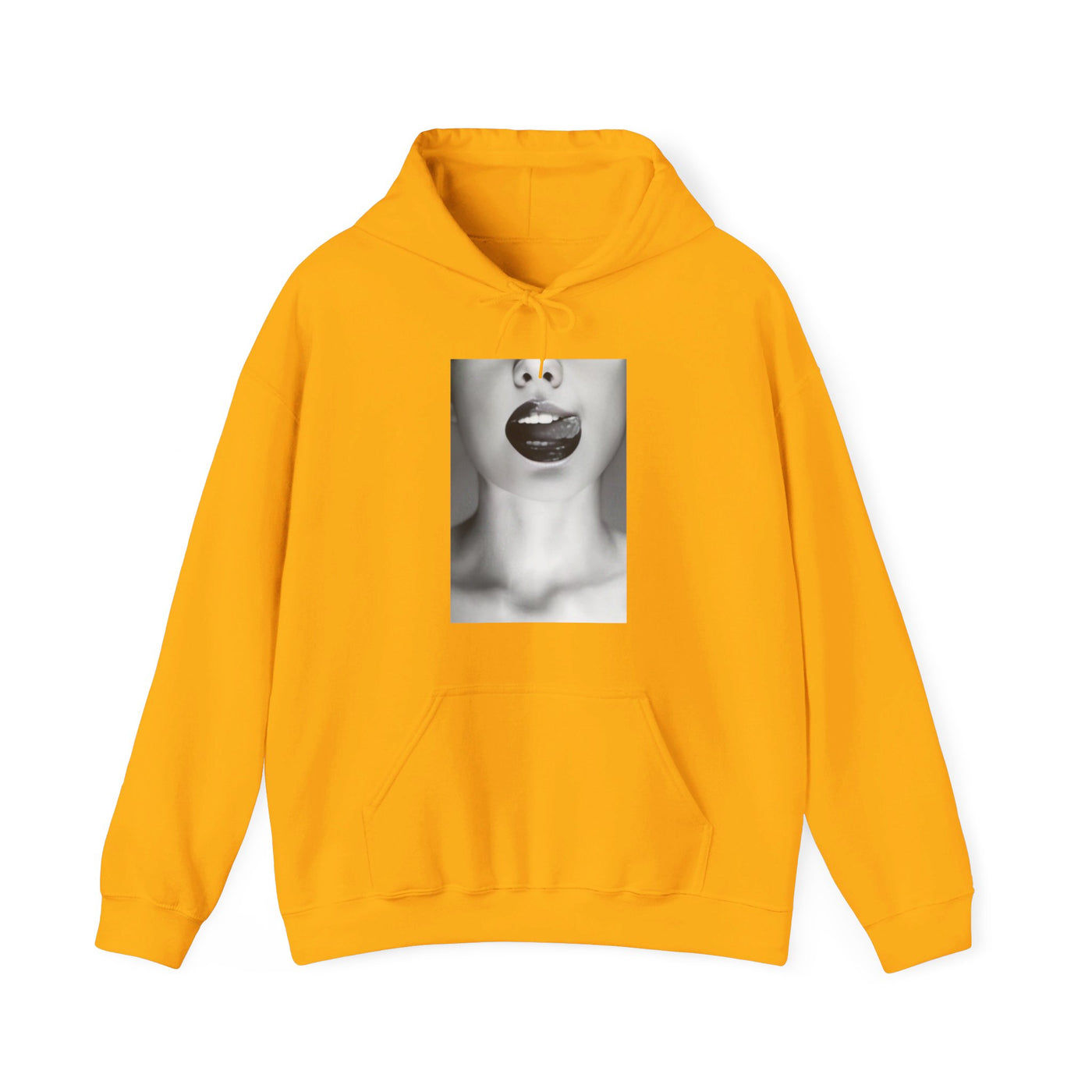 BLK WHT LICKED LIP HOODIE