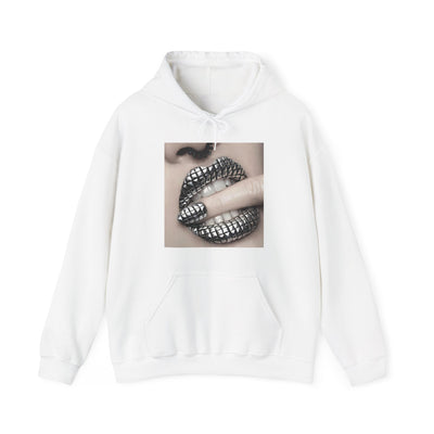 SILVER STUDDED LIP HOODIE