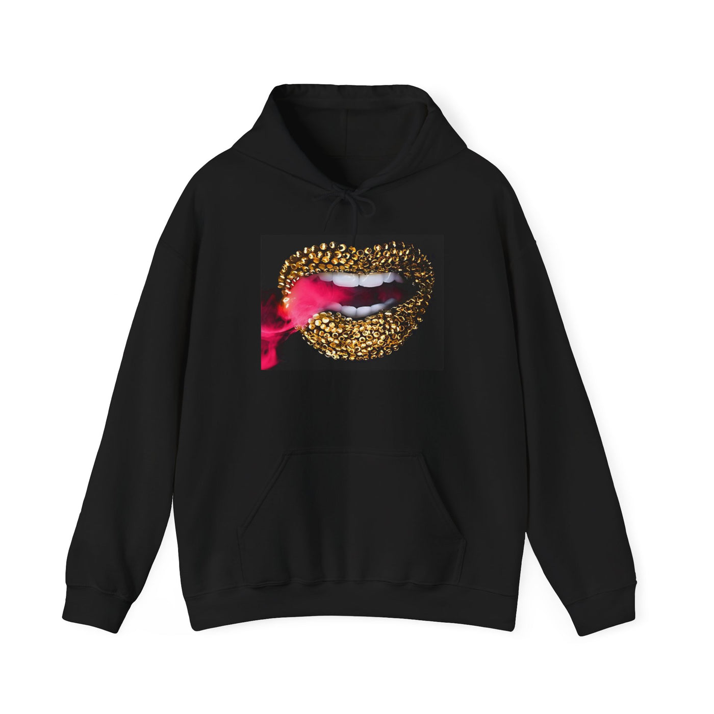 GOLD CRYSTAL SMOKE LIP HOODIE