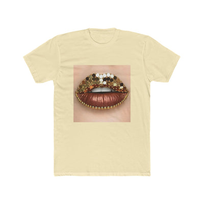 GOLD BROWN GLITTER LIP TEE