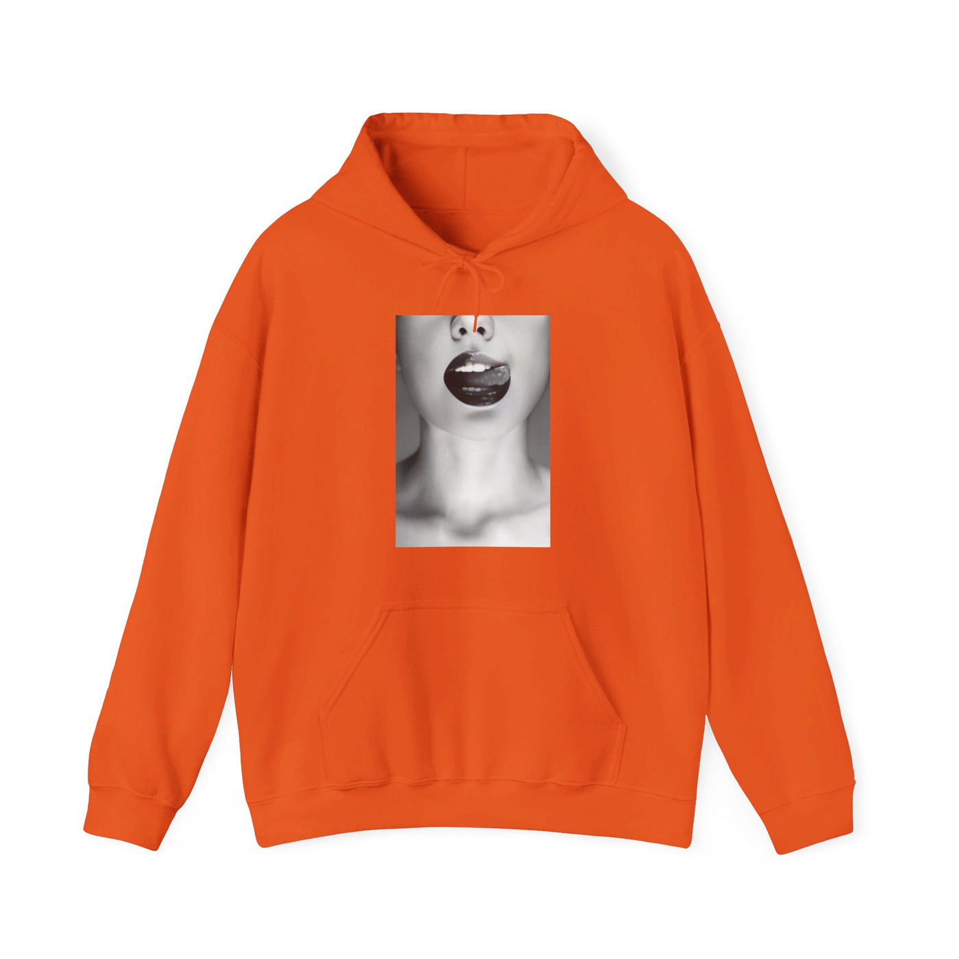 BLK WHT LICKED LIP HOODIE