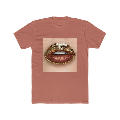 GOLD BROWN GLITTER LIP TEE