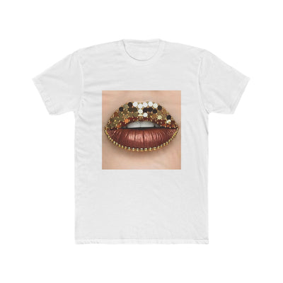 GOLD BROWN GLITTER LIP TEE