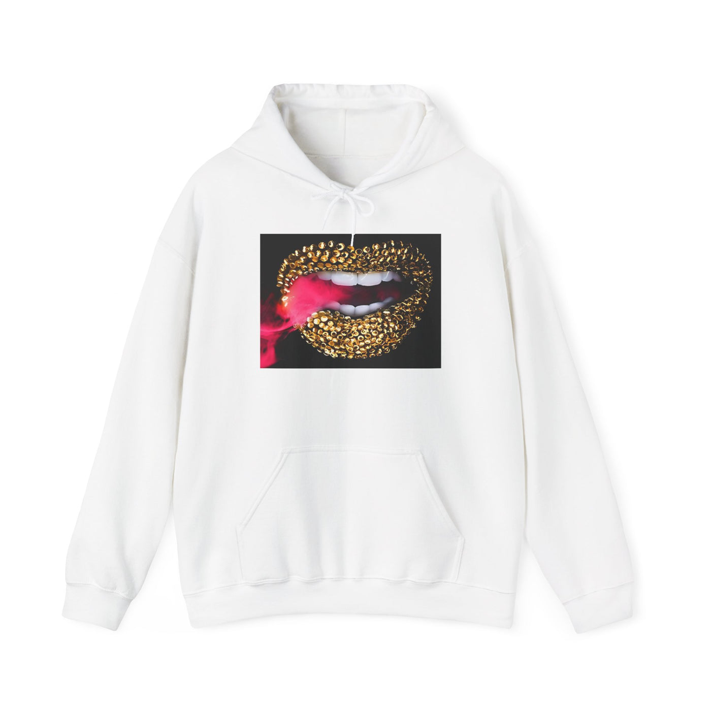 GOLD CRYSTAL SMOKE LIP HOODIE