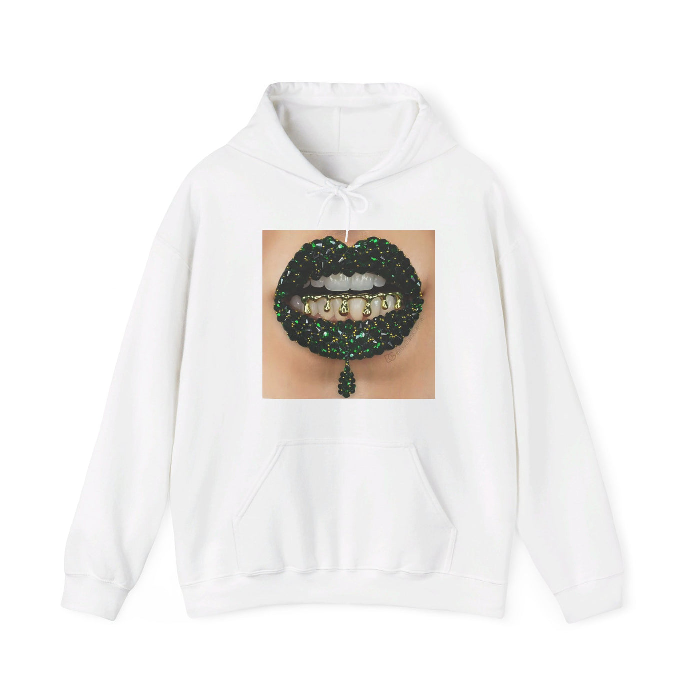 GREEN CRYSTAL GRILL LIP HOODIE