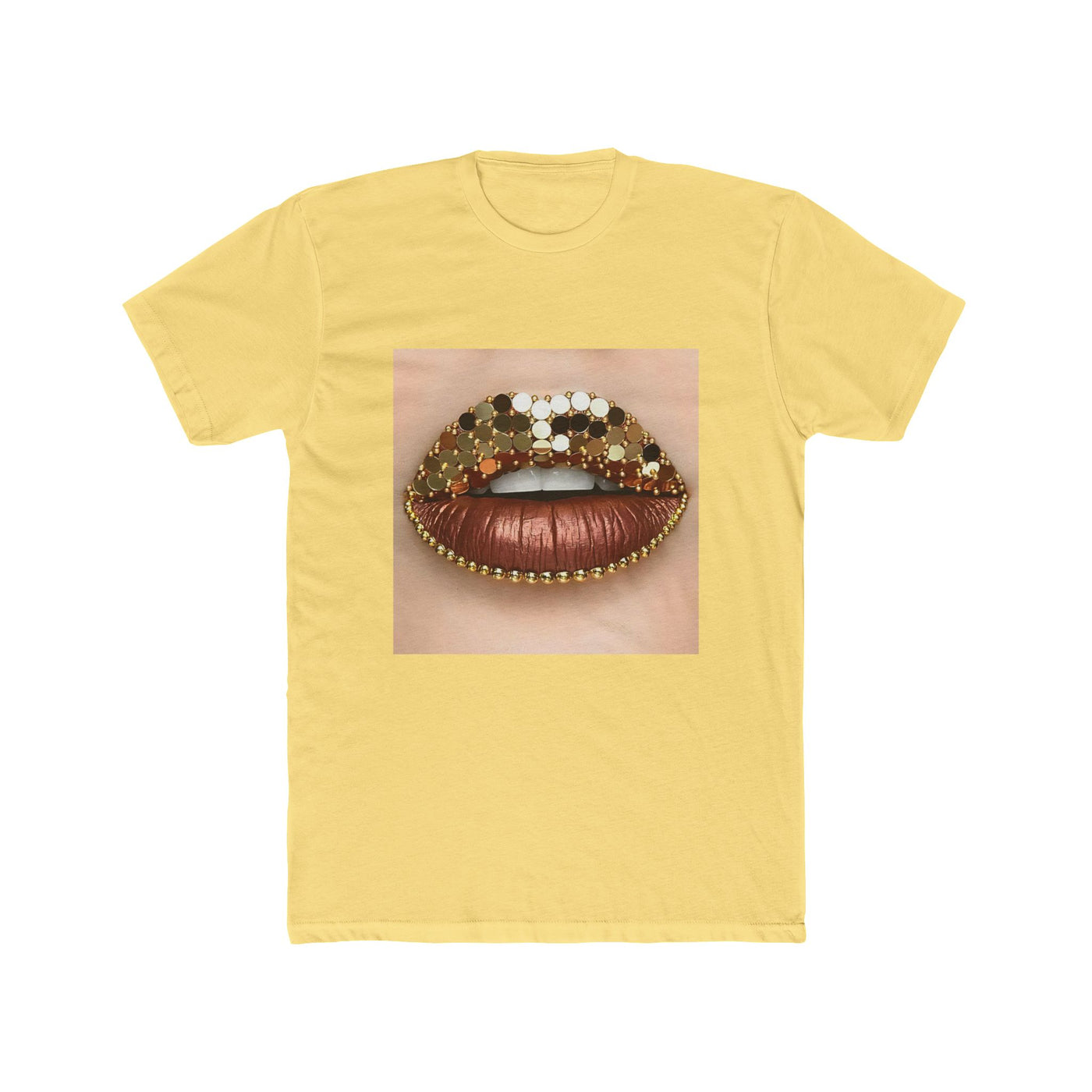 GOLD BROWN GLITTER LIP TEE