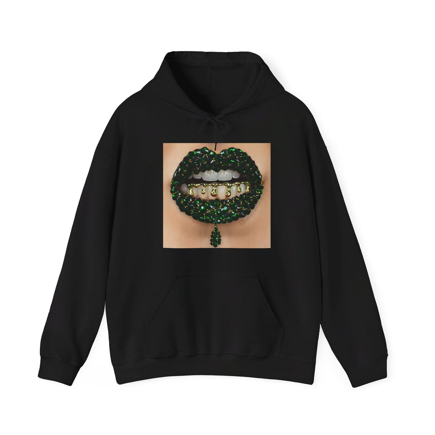 GREEN CRYSTAL GRILL LIP HOODIE